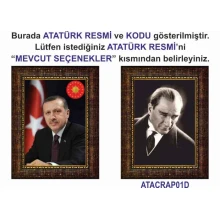 Atatürk Tablosu Çerçeveli - Erdoğan ve Atatürk Makam Odası İkili Set AKPCR24R2D