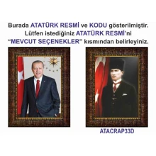 Atatürk Tablosu Çerçeveli - Erdoğan ve Atatürk Makam Odası İkili Set AKPCR25R2D