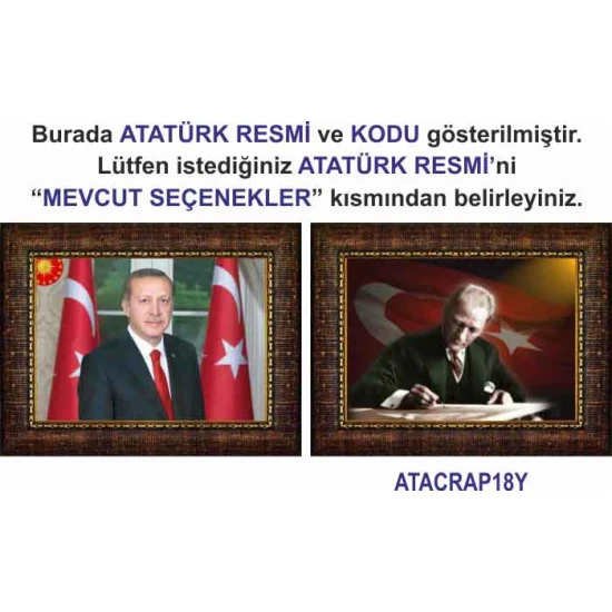 Atatürk Tablosu Çerçeveli - Erdoğan ve Atatürk Makam Odası İkili Set AKPCR26R2Y Atatürk Tablosu Çerçeveli - Erdoğan ve Atatürk Makam Odası İkili Set AKPCR26R2Y