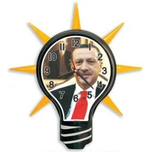 Ampul Duvar Saati - Erdoğan Resimli AKPDSA05NTE