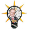 Akp Ampul Şeklinde Erdoğan Resimli Duvar Saati 39x43cm Akpdsa05nte