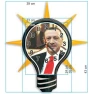 Ampul Duvar Saati - Erdoğan Resimli AKPDSA05NTE