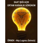 Ampul Duvar Saati Işıklı - Gece Gerçek Işık Veren AKPDSA06XNX