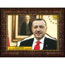 Recep Tayyip Erdoğan Tablosu Çerçeveli - Atatürk Detaylı Yatay Model AKPCR01TEY