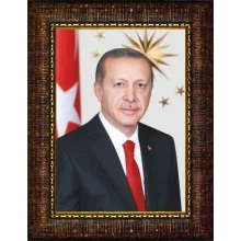 Recep Tayyip Erdoğan Tablosu Çerçeveli - Resmi Portre Dikey Model AKPCR03TED Recep Tayyip Erdoğan Tablosu Çerçeveli - Resmi Portre Dikey Model AKPCR03TED
