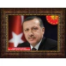 Recep Tayyip Erdoğan Tablosu Çerçeveli - Yakın Çekim Yatay Model AKPCR04TEY