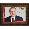 Recep Tayyip Erdoğan Tablosu Çerçeveli - Tek Bayraklı Yatay Model AKPCR05TEY