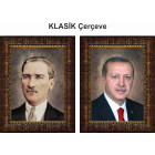 Akp Resim Cumhurbaşkanı Erdoğan ve Atatürk Resmi Çerçeveli İkili Set Akpcr27r2d