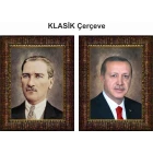 Recep Tayyip Erdoğan Tablosu Çerçeveli - Erdoğan ve Atatürk İkili Set AKPCR27R2D