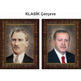 Atatürk Tablosu Çerçeveli - Erdoğan ve Atatürk Makam Odası İkili Set RSKCR27R2D Atatürk Tablosu Çerçeveli - Erdoğan ve Atatürk Makam Odası İkili Set RSKCR27R2D