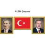 Kurumsal Resim Türk Bayrağı ve Cumhurbaşkanı Erdoğan ve Atatürk Resmi Çerçeveli Üçlü Set Rskcr37r3dy