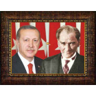 Akp Resim Cumhurbaşkanı Erdoğan ve Atatürk Yanyana Resmi Çerçeveli Akpcr61tay