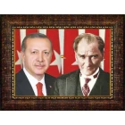 Recep Tayyip Erdoğan Tablosu Çerçeveli - Erdoğan ve Atatürk Yan Yana AKPCR61TAY