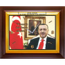 Akp Dikdörtgen Duvar Saati Erdoğan'ın Siyasetle İlgili Sözü Yazılı ve Erdoğan Resimli Saat 46x37cm Akpdsd51tesy