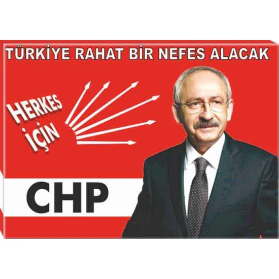 Kemal Kılıçdaroğlu Tablosu Kanvas - Türkiye Rahat Bir Nefes Alacak Yazılı CHPTR01KKY