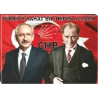 Kemal Kılıçdaroğlu ve Atatürk Yan Yana Tablosu Kanvas - Türkiye Rahat Bir Nefes Alacak Yazılı CHPTR02KAY