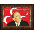 Alparslan Türkeş Tablosu Çerçeveli - Gençler ile İlgili Sözü Yazılı MHPCR04ATSY