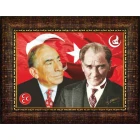 Alparslan Türkeş ve Atatürk Yan Yana Tablosu Çerçeveli MHPCR05TAY