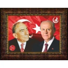 Devlet Bahçeli ve Alparslan Türkeş Yan Yana Tablosu Çerçeveli MHPCR03BTY