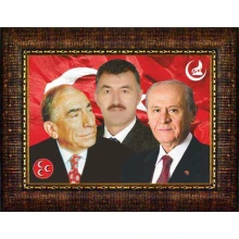 Devlet Bahçeli, Alparslan Türkeş ve Sen Yan Yana Montajlı Kişiye Özel Tablo Çerçeveli MHPCR08BTM Devlet Bahçeli, Alparslan Türkeş ve Sen Yan Yana Montajlı Kişiye Özel Tablo Çerçeveli MHPCR08BTM