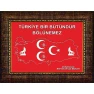 Bozkurt, Tuğra, Yıldızlı Üç Hilal Tablosu Çerçeveli - Türkiye Haritası Üzerine, Türkiye Bölünemez Yazılı MHPCR13UTSY