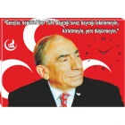 Alparslan Türkeş Resimli Saatli Kanvas Tablo - Gençler ile İlgili Sözü Yazılı MHPDST04ATSY