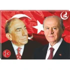 Devlet Bahçeli ve Alparslan Türkeş Yan Yana Tablosu Kanvas MHPTR03BTY
