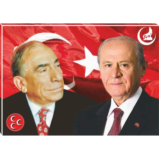 Devlet Bahçeli ve Alparslan Türkeş Yan Yana Tablosu Kanvas MHPTR03BTY