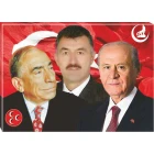 Devlet Bahçeli, Alparslan Türkeş ve Sen Yan Yana Montajlı Kişiye Özel Tablo Kanvas MHPTR08BTM
