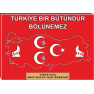Mhp Tablo Türkiye Bölünemez Yazılı Türkiye Haritası Üzerine Bozkurt, Tuğra, Yıldızlı Üç Hilal Tablosu Kanvas Mhptr13utsy