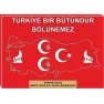 Bozkurt, Tuğra, Yıldızlı Üç Hilal Tablosu Kanvas - Türkiye Haritası Üzerine, Türkiye Bölünemez Yazılı MHPTR13UTSY