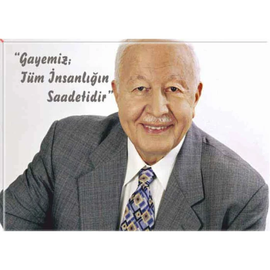 Necmettin Erbakan Tablosu Kanvas - Gayemiz ile İlgili Sözü Yazılı SPTR03NEY