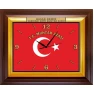 Aza Duvar Saati Dikdörtgen 46x37 cm - Türk Bayraklı T.C. Muhtar Azası Yazılı RSKDSD04MZY