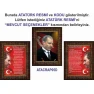 Atatürk Tablosu Çerçeveli - İstiklal Marşı ve Gençliğe Hitabe Makam Odası Üçlü Set RSKCR44R3DY