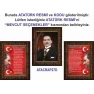 Atatürk Tablosu Çerçeveli - İstiklal Marşı ve Gençliğe Hitabe Makam Odası Üçlü Set RSKCR44R3DY