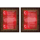 İstiklal Marşı ve Gençliğe Hitabe Tablosu Çerçeveli - İkili Set ANICR22R2D