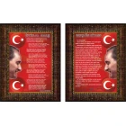 İstiklal Marşı ve Gençliğe Hitabe Tablosu Çerçeveli - İkili Set ANICR24R2D