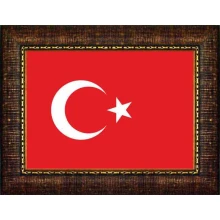 Türk Bayrağı Tablosu Çerçeveli ANICR01BRY