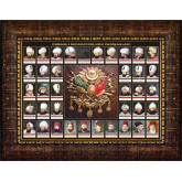 Osmanlı Padişahları Resimleri Sırasıyla Siyah Renk Zeminde Çerçeveli Resim - Anicr05opz