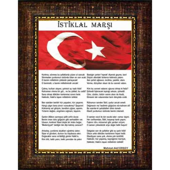 İstiklal Marşı Tablosu Çerçeveli ANICR11IMD