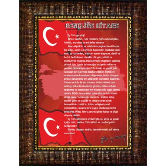 Gençliğe Hitabe Tablosu Çerçeveli ANICR12GHD