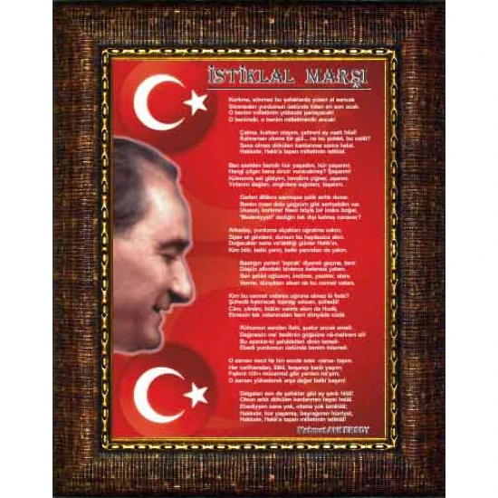 İstiklal Marşı Tablosu Çerçeveli ANICR14IMD
