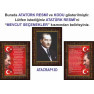 Anı Resim İstiklal Marşı ve Gençliğe Hitabe ve Atatürk Resmi Çerçeveli Üçlü Set Anicr44r3dy