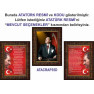 Anı Resim İstiklal Marşı ve Gençliğe Hitabe ve Atatürk Resmi Çerçeveli Üçlü Set Anicr44r3dy