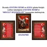 İstiklal Marşı ve Gençliğe Hitabe ve Atatürk Tablosu Çerçeveli - Üçlü Set ANICR44R3DY