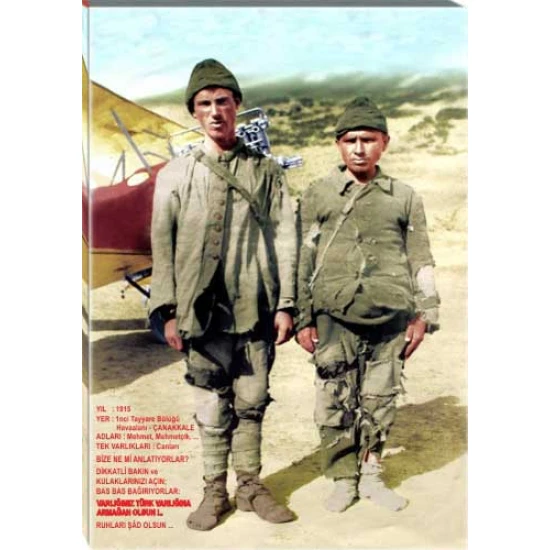 Çanakkale Savaşı Çocukları Tablosu Kanvas - 1915 Yılı 1nci Tayyare Bölüğü ANITR02CCD
