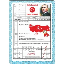 Türkiye Tapusu Tablosu Kanvas ANITR04TTD Türkiye Tapusu Tablosu Kanvas ANITR04TTD