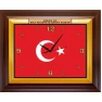 Türk Bayrağı Resimli Duvar Saati Dikdörtgen 46x37cm ANIDSD01BRY