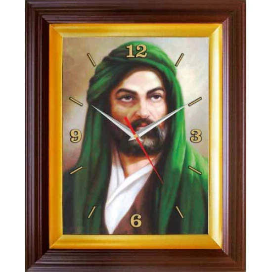 Hz. Ali Resimli Duvar Saati Dikdörtgen 37x46cm ANIDSD06HAD