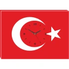 Türk Bayrağı Tablosu Saatli Kanvas Tablo Duvar Saati ANIDST01BRY